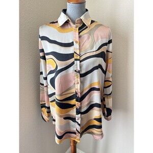 PrettyLittleThing Women's Size 2 Light Pink Print Oversized Shirt - NWT